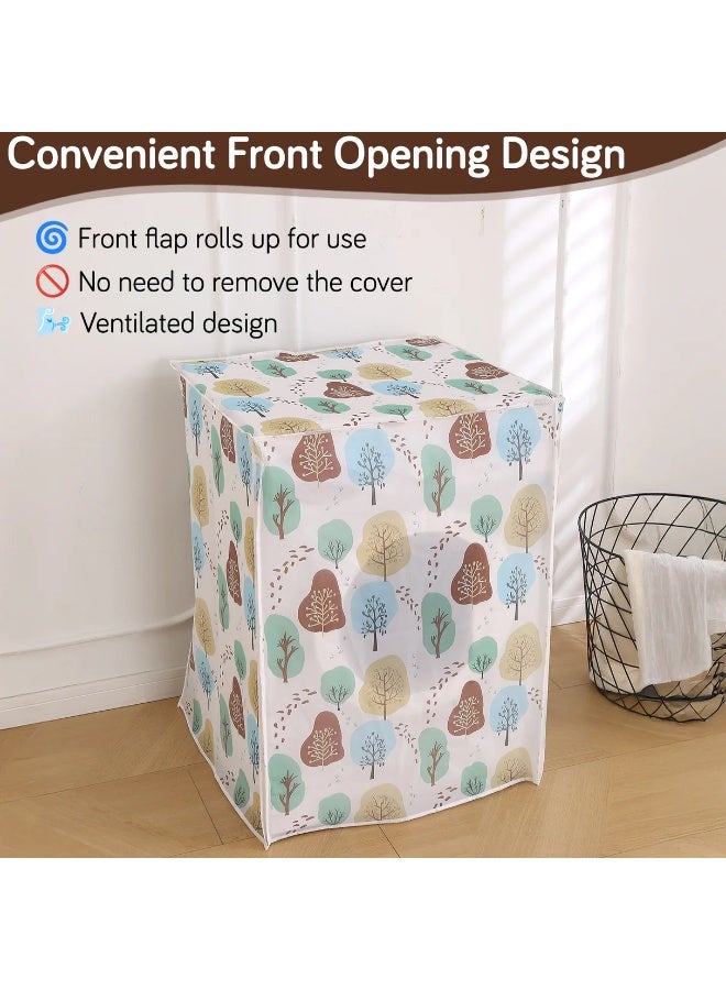 KITCHENOO Waterproof Front Load / Top Load Washing Machine Cover | PEVA Dustproof Protective Cover for 6kg, 6.5kg, 7kg & 7.5kg Fully Automatic Machines, Geometric Abstract - Image 4